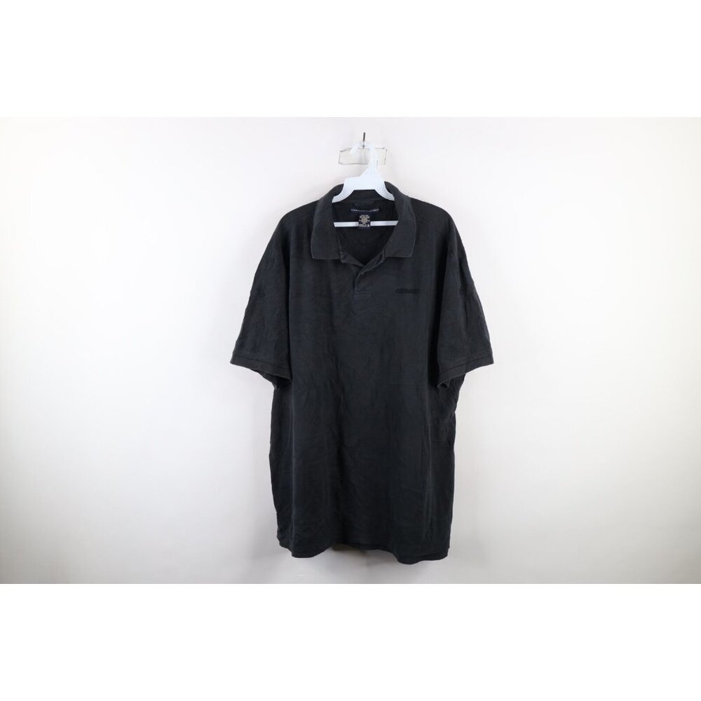 Vintage 90s Marithe Francois Girbaud Mens 2XL Faded Spell Out Polo Shirt Black